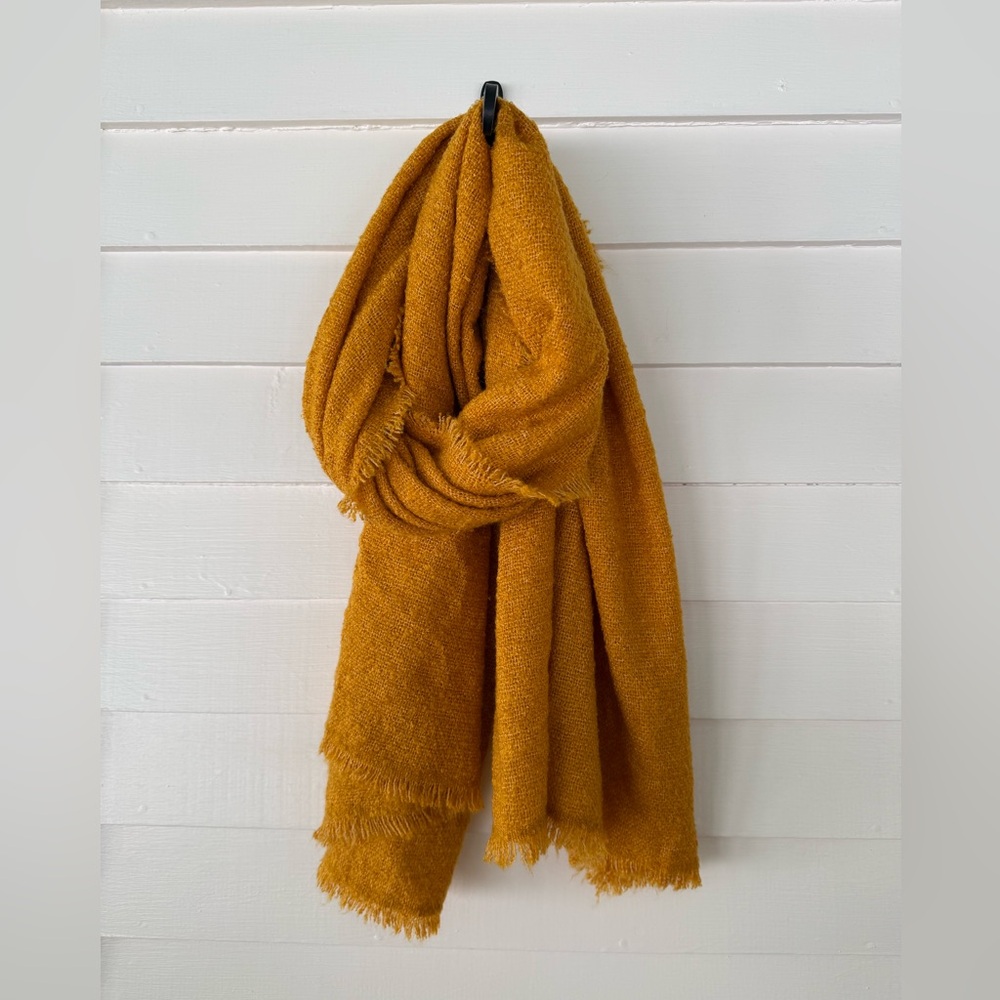 J. Crew Factory | Mustard Yellow Fringe Blanket Scarf 30x70